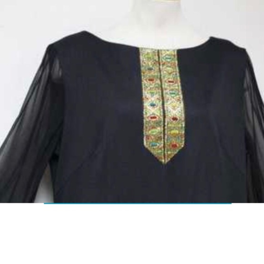 Vintage 1970s L'aiglon Black Maxi Dress - image 4
